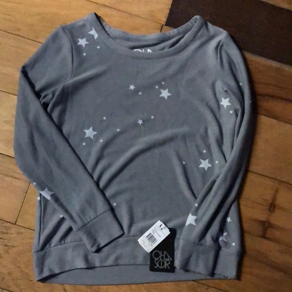 Chaser Tops - Grey Chaser Starry Night sweatshirt NWT